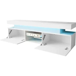 Mobile porta TV 190x54h cm 2 ante con LED bianco Lumus
