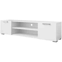 Mobile porta TV 156x36h cm 2 ante design moderno bianco Pastello