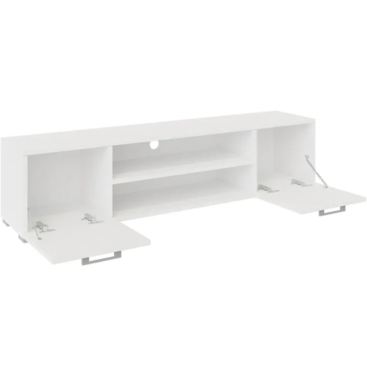 Mobile porta TV 156x36h cm 2 ante design moderno bianco Pastello