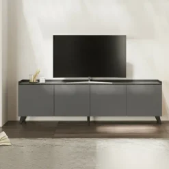 Mobile porta TV 241x72h cm 4 ante grigio scuro antracite Jonson