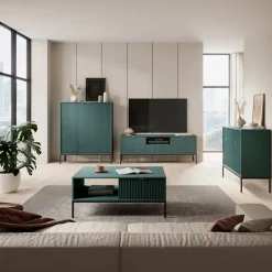 Mobile porta TV 154x56h cm 2 ante moderno soggiorno verde Alisa