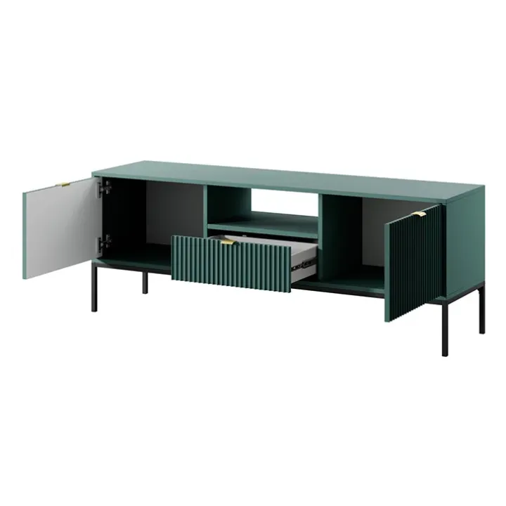 Mobile porta TV 154x56h cm 2 ante moderno soggiorno verde Alisa