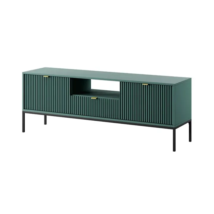 Mobile porta TV 154x56h cm 2 ante moderno soggiorno verde Alisa