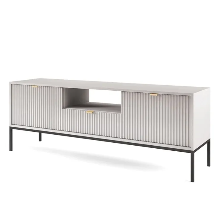 Mobile porta TV 154x56h cm 2 ante moderno soggiorno grigio Alisa