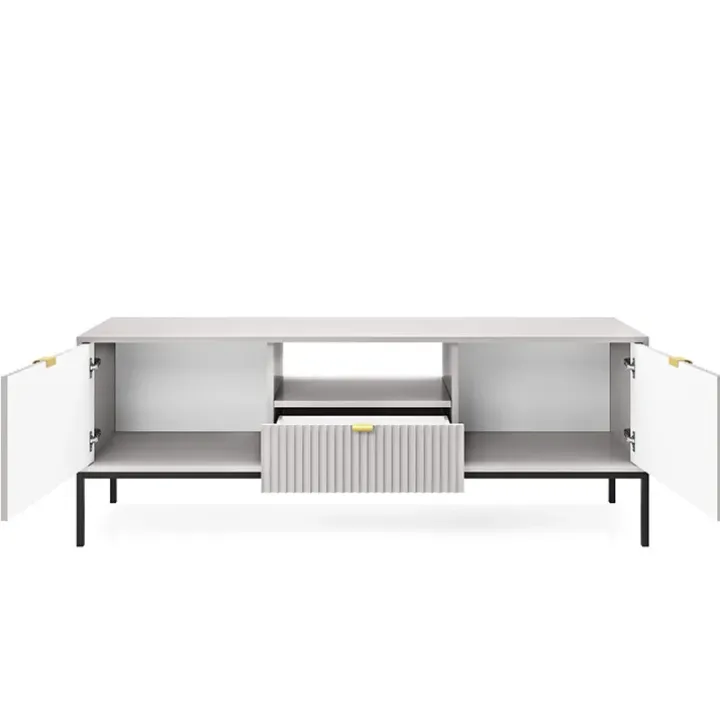 Mobile porta TV 154x56h cm 2 ante moderno soggiorno grigio Alisa