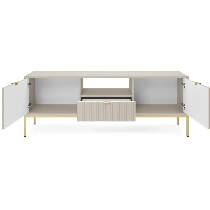 Mobile porta TV 154x56h cm 2 ante moderno soggiorno beige Alisa