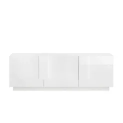 Mobile porta TV 182x63h cm 3 ante moderno bianco laccato lucido Alvarez