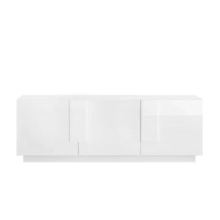 Mobile porta TV 182x63h cm 3 ante moderno bianco laccato lucido Alvarez