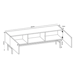 Mobile porta TV 155x52h cm 2 ante nero rovere cannettato Eterna