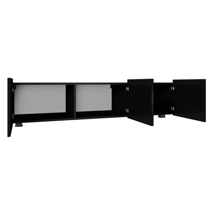 Mobile porta TV 150x37h cm 2 ante nero lucido Mons