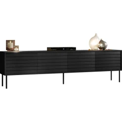 Mobile porta TV 200x60h cm 4 ante nero Wild