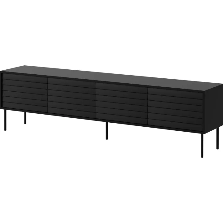 Mobile porta TV 200x60h cm 4 ante nero Wild