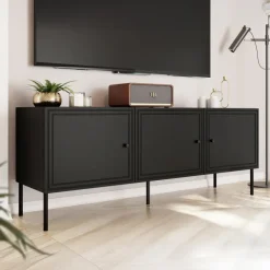 Mobile porta TV 151x60h cm 3 ante nero opaco Stark