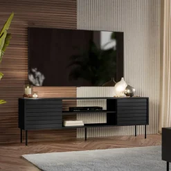 Mobile porta TV 180x60h cm 2 ante nero Wild