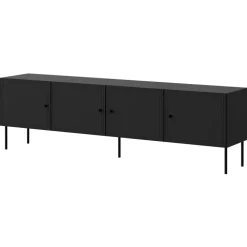 Mobile porta TV 201x60h cm 4 ante nero opaco Stark
