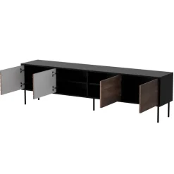 Mobile porta TV 200x60h cm 4 ante noce nero Wild