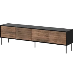 Mobile porta TV 200x60h cm 4 ante noce nero Wild