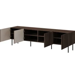 Mobile porta TV 201x58h cm 4 ante noce cannettato Gabiot