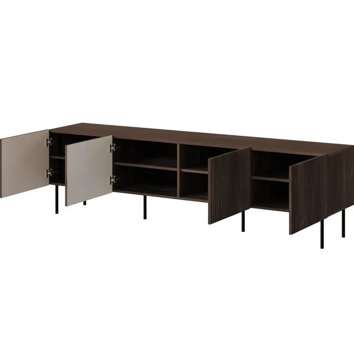 Mobile porta TV 201x58h cm 4 ante noce cannettato Gabiot