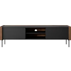Mobile porta tv 180x53h cm 2 ante noce nero Wrappy