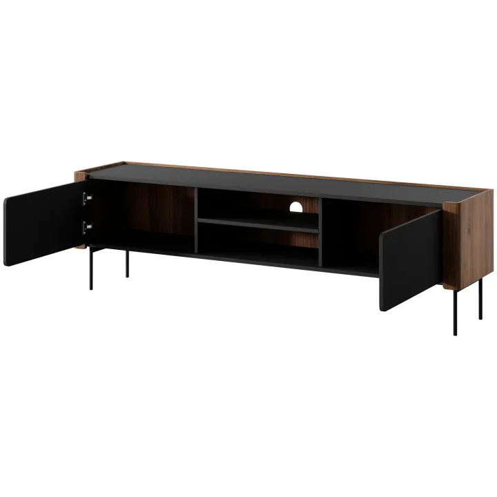 Mobile porta tv 180x53h cm 2 ante noce nero Wrappy