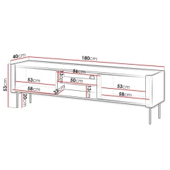 Mobile porta tv 180x53h cm 2 ante noce nero Wrappy