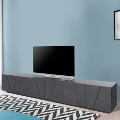Mobile porta TV 244x46h cm 6 ante ossido Zenzero Gihome®