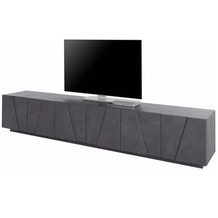 Mobile porta TV 244x46h cm 6 ante ossido Zenzero Gihome®