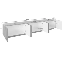 Mobile porta TV 244x46h cm 6 ante ossido Zenzero Gihome®