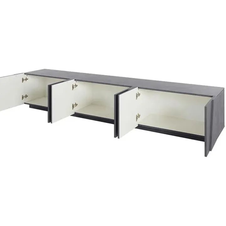 Mobile porta TV 244x46h cm 6 ante ossido Zenzero Gihome®
