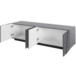 Mobile porta TV 163x46h cm 4 ante ossido Zenzero Gihome®
