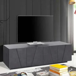 Mobile porta TV 163x46h cm 4 ante ossido Zenzero Gihome®