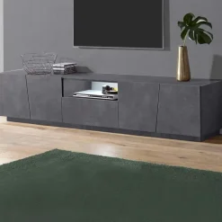 Mobile porta TV 220x46h cm 4 ante ossido Candia Gihome®