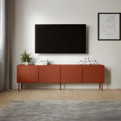 Mobile porta tv 200x61h cm 4 ante rosso mattone Maya