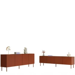Mobile porta tv 200x61h cm 4 ante rosso mattone Maya