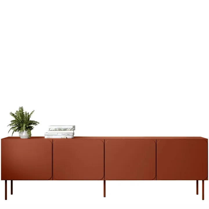 Mobile porta tv 200x61h cm 4 ante rosso mattone Maya