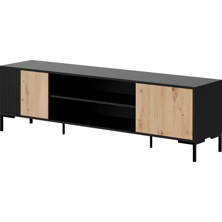 Mobile porta TV 180x54h cm 2 ante rovere nero Duble