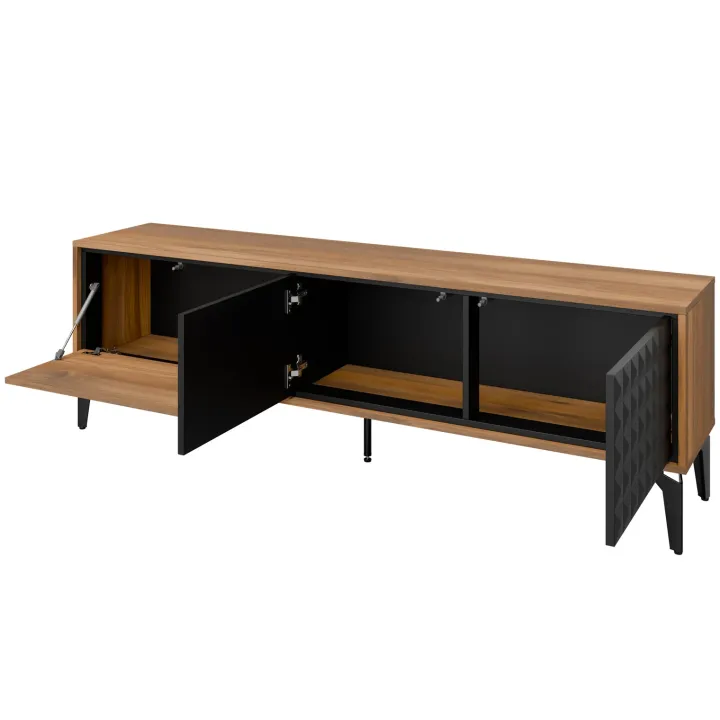 Mobile porta tv 190x60h cm 3 ante serigrafato rovere nero Duplo