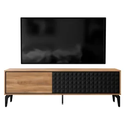 Mobile porta tv 190x60h cm 3 ante serigrafato rovere nero Duplo