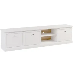 Mobile porta tv 206x51h cm 3 ante shabby bianco Purro