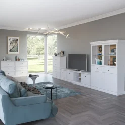Mobile porta tv 206x51h cm 3 ante shabby bianco Purro