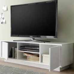 Mobile porta TV 139x44h cm 2 ante soggiorno bianco lucido Spirit