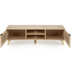 Mobile porta tv 150x45h cm 2 ante 2 vani a giorno moderno rovere Sombra