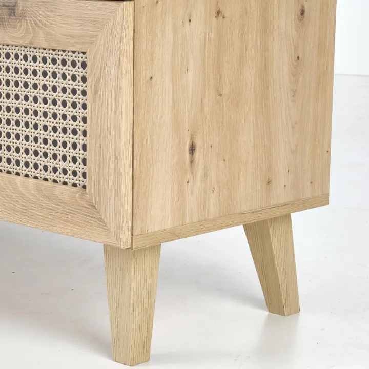 Mobile porta tv 150x45h cm 2 ante 2 vani a giorno moderno rovere Sombra