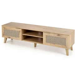 Mobile porta tv 150x45h cm 2 ante 2 vani a giorno moderno rovere Sombra