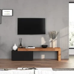 Mobile porta tv 210x51h cm antracite rovere Block