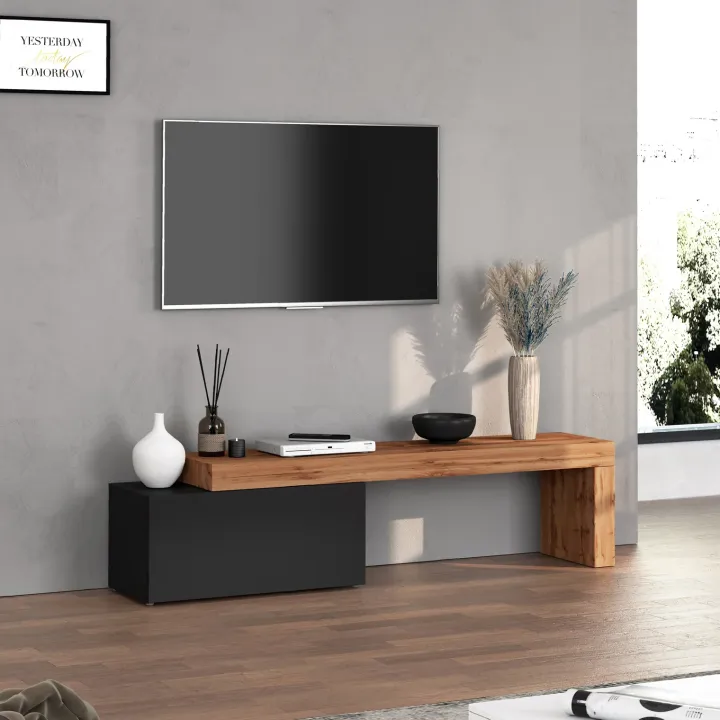Mobile porta tv 210x51h cm antracite rovere Block