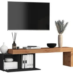 Mobile porta tv 210x51h cm antracite rovere Block