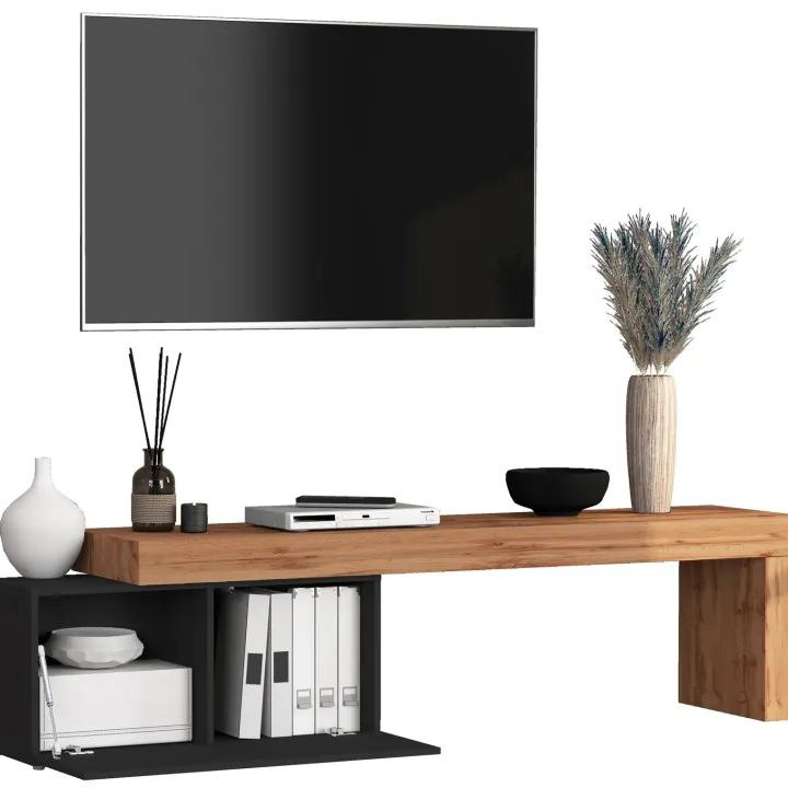 Mobile porta tv 210x51h cm antracite rovere Block
