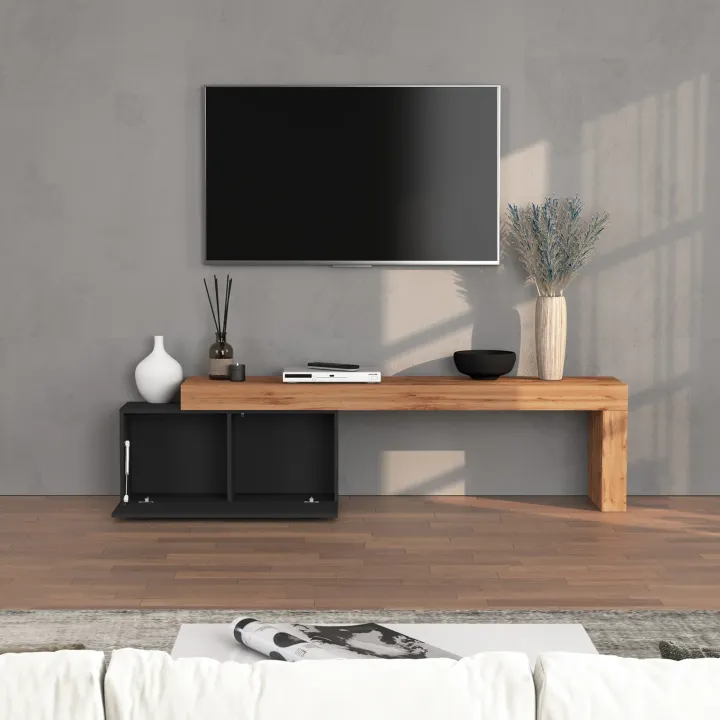 Mobile porta tv 210x51h cm antracite rovere Block